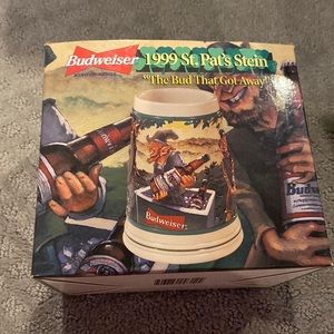 1999 the bud that got away St Pat’s stein Budweiser nib